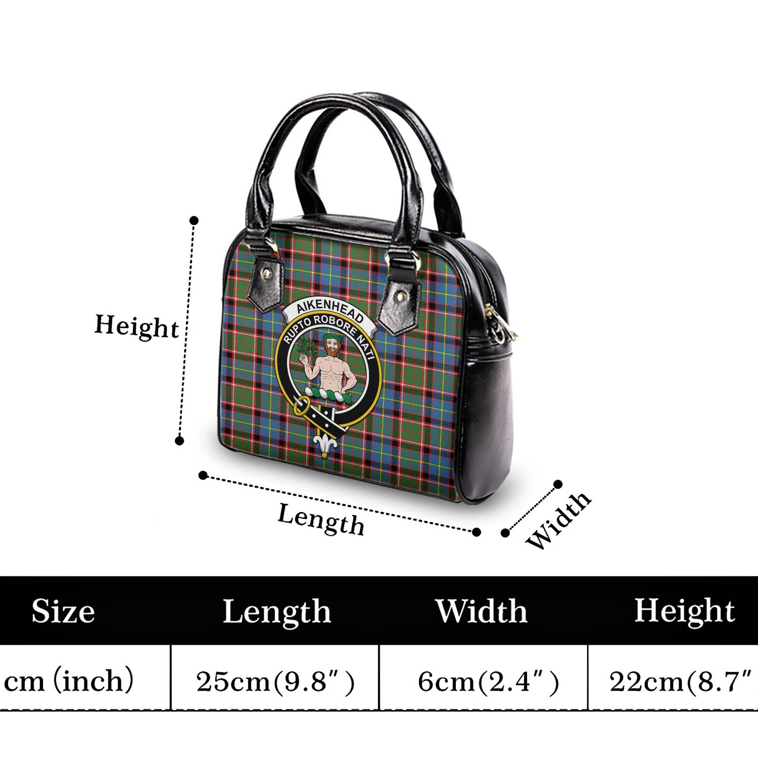 Aikenhead Tartan Shoulder Handbags with Family Crest - Tartanvibesclothing