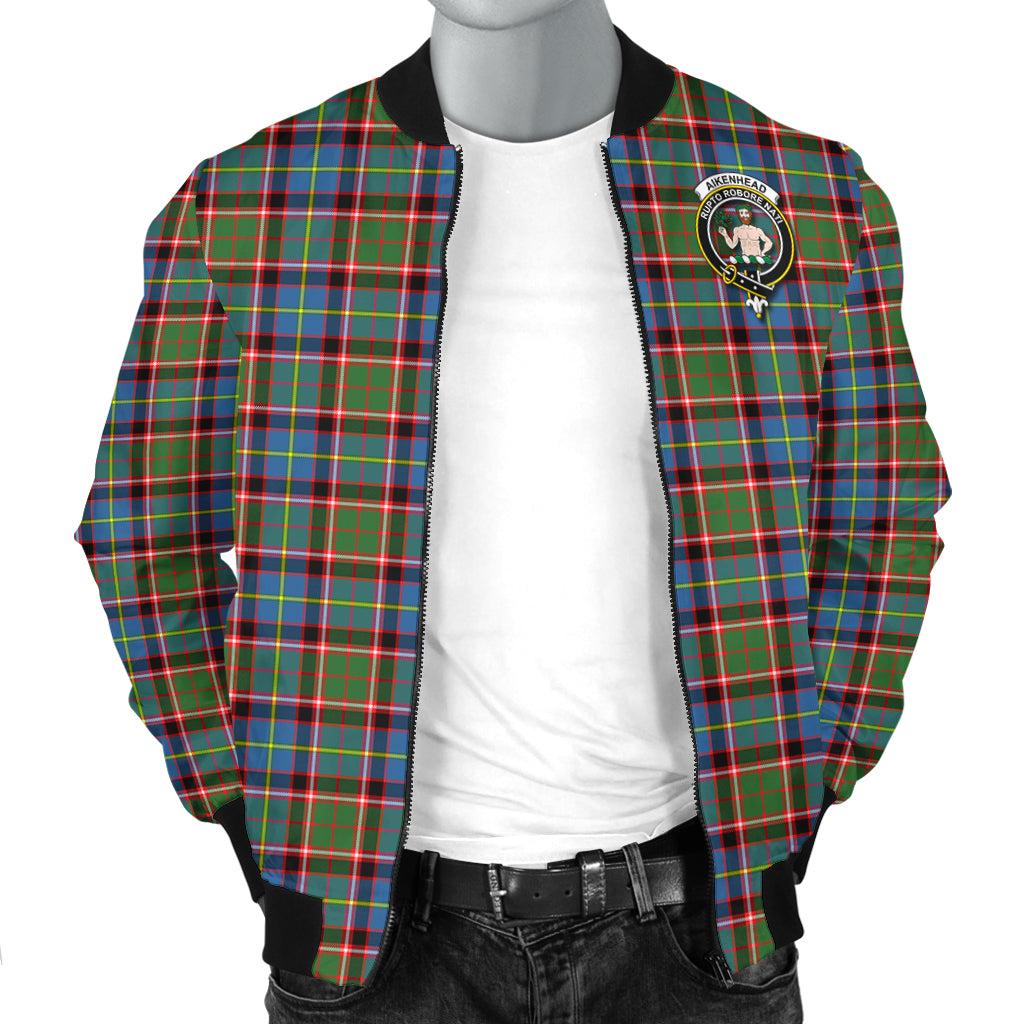 Aikenhead Tartan Bomber Jacket with Family Crest - Tartanvibesclothing