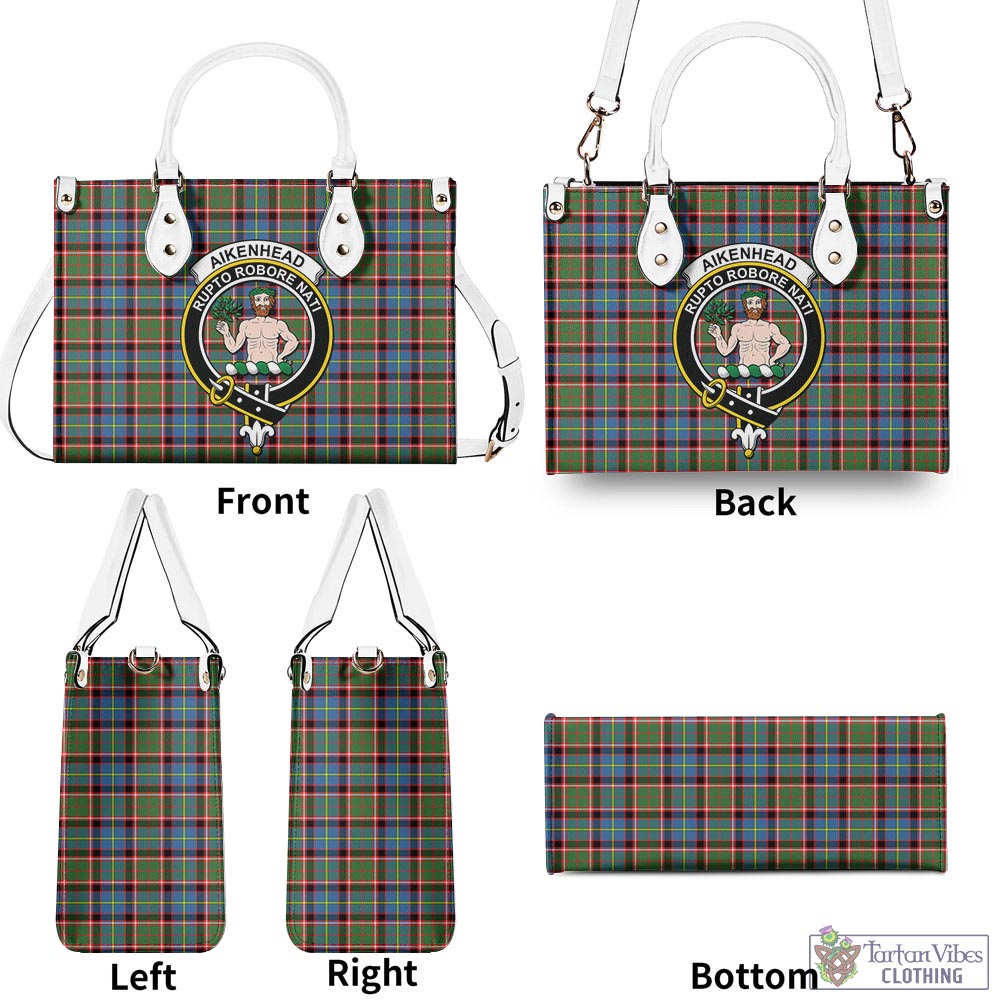 Tartan Vibes Clothing Aikenhead Tartan Luxury Leather Handbags with Family Crest