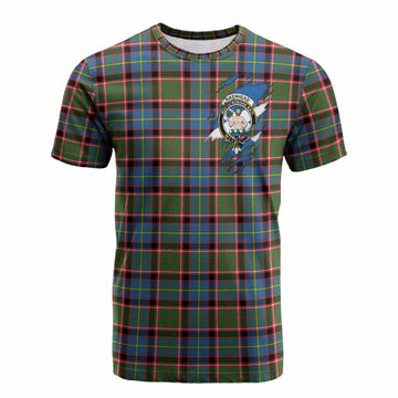 Aikenhead Clan Crest In Me Tartan Cotton T-shirt Scotland Flag Style