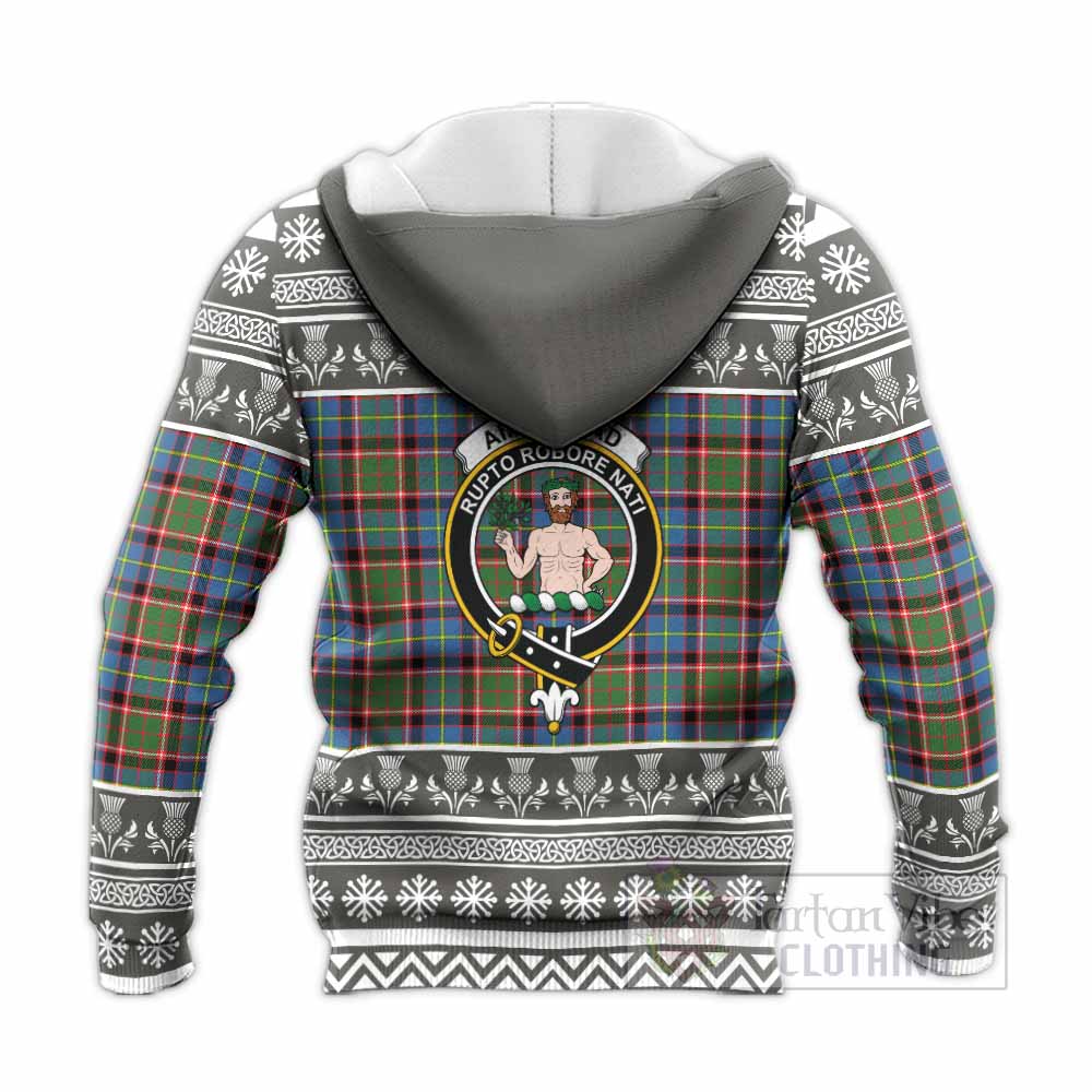 Aikenhead Clan Tartan Christmas Knitted Hoodie with Family Crest - Tartan Vibes Clothing