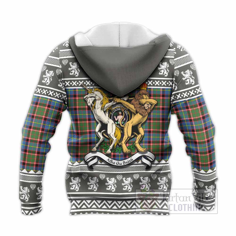 Aikenhead Clan Tartan Crest Christmas Knitted Hoodie Coat of Arms Funny Style - Tartan Vibes Clothing