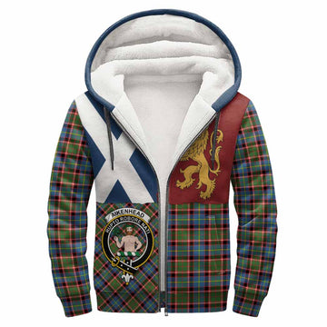 Aikenhead Crest Tartan Sherpa Hoodie with Lion Rampant Saltire Style