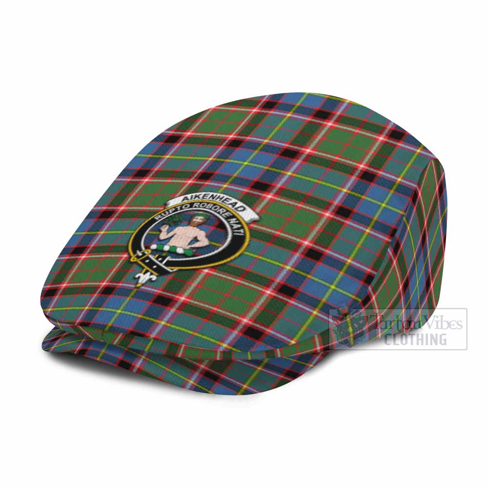 Aikenhead Family Crest Tartan Jeff Cap, Tartan Flat Cap