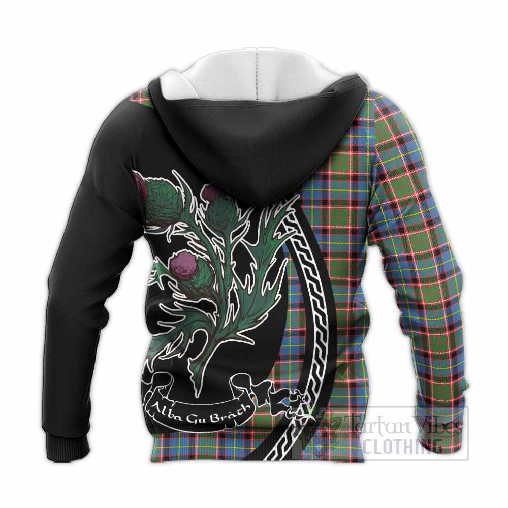Aikenhead Family Crest Tartan Knitted Hoodie Alba Thistle Inspired - Tartan Vibes Clothing