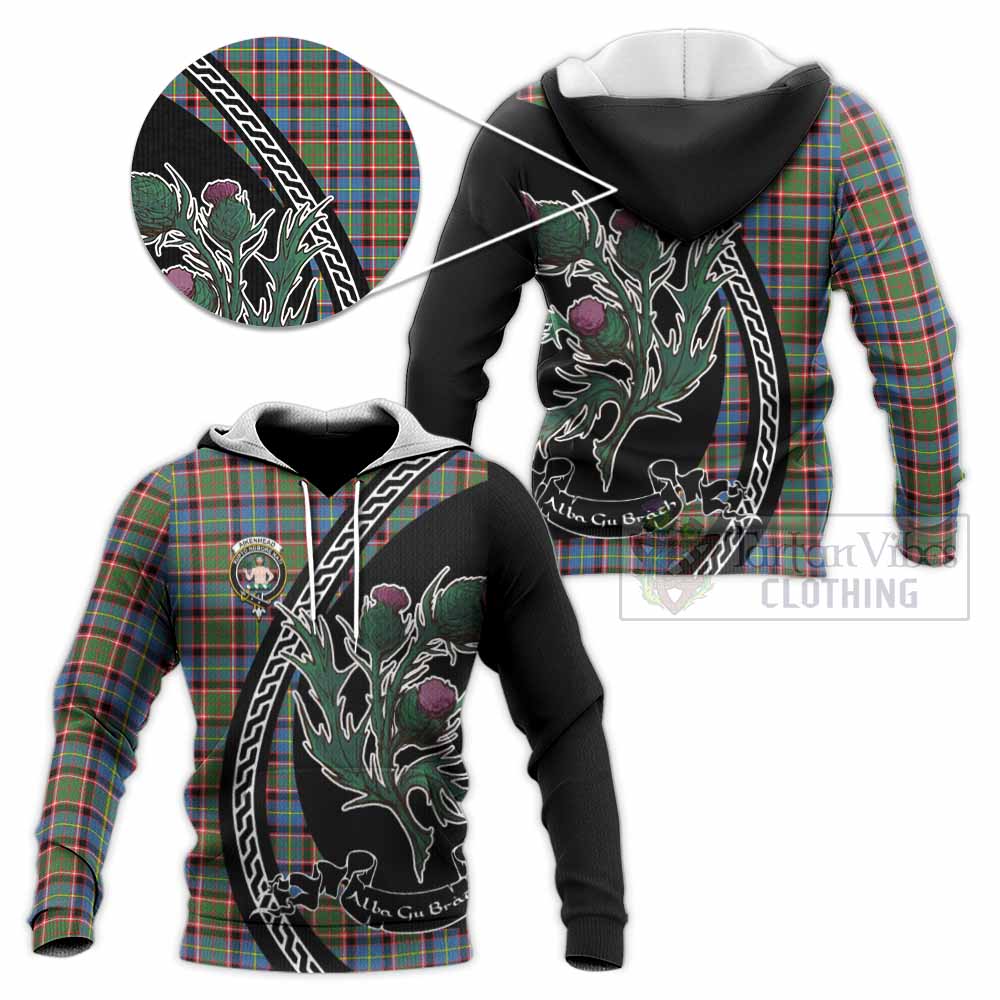 Aikenhead Family Crest Tartan Knitted Hoodie Alba Thistle Inspired - Tartan Vibes Clothing