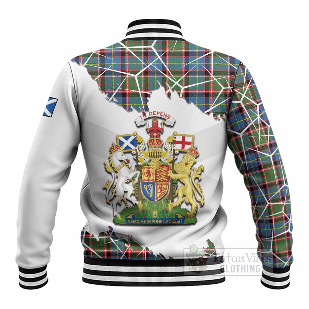 Aikenhead Tartan Baseball Jacket with Family Crest and Lion Rampant Grunge Style