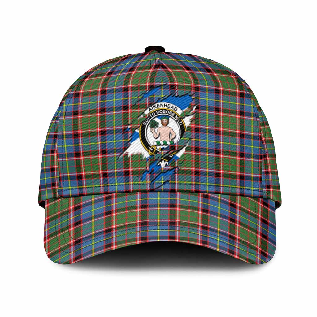 Aikenhead Tartan Classic Cap with Family Crest In Me Style