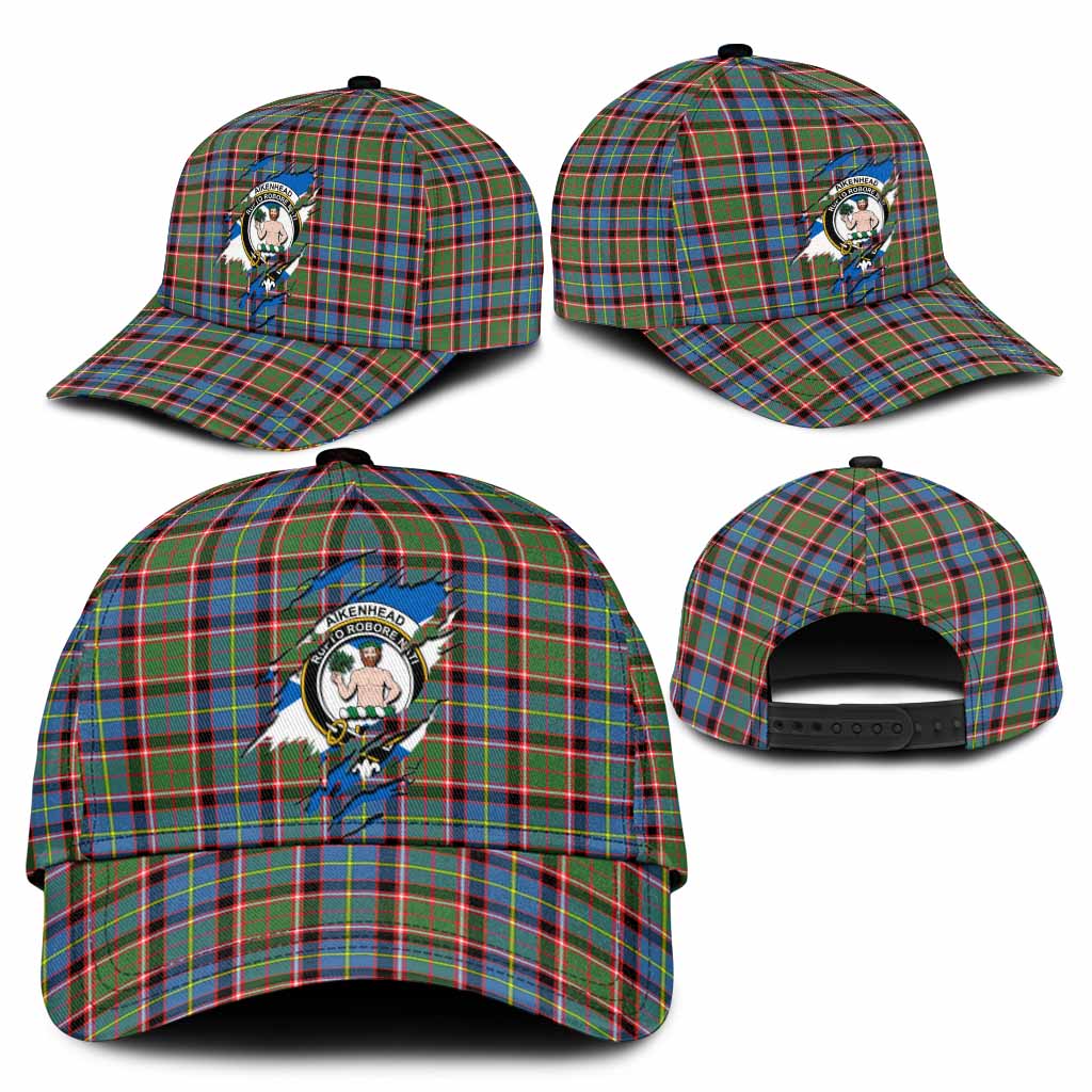 Aikenhead Tartan Classic Cap with Family Crest In Me Style