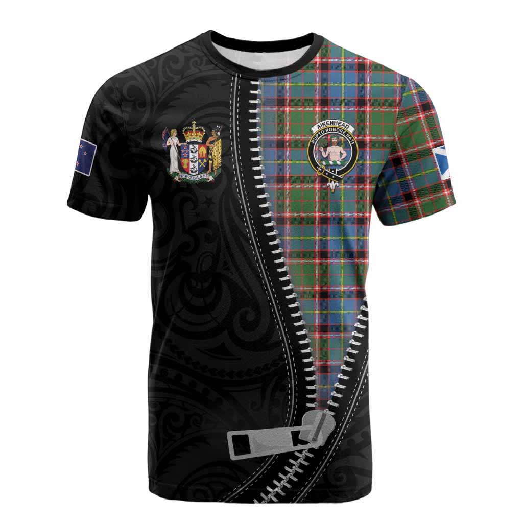 Aikenhead Tartan Cotton T-shirt New Zealand Pattern Unique Zipper Stylized