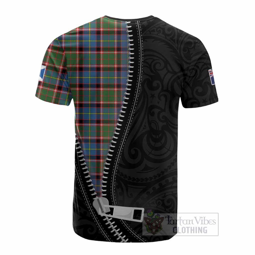 Aikenhead Tartan Cotton T-shirt New Zealand Pattern Unique Zipper Stylized