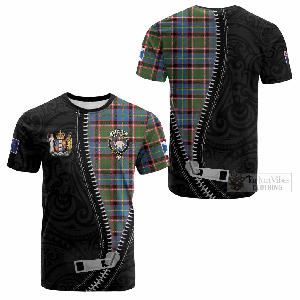 Aikenhead Tartan Cotton T-shirt New Zealand Pattern Unique Zipper Stylized