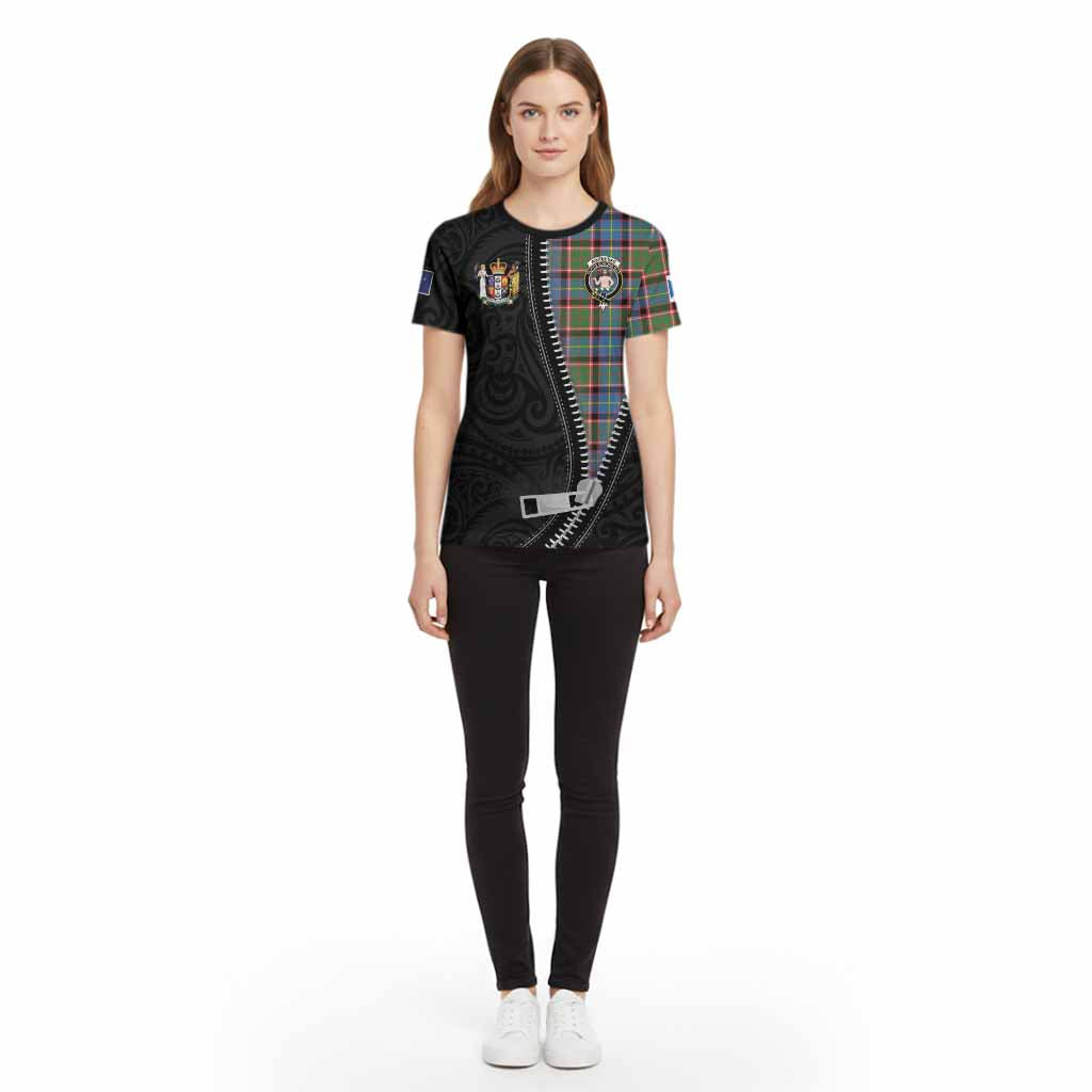 Aikenhead Tartan Cotton T-shirt New Zealand Pattern Unique Zipper Stylized