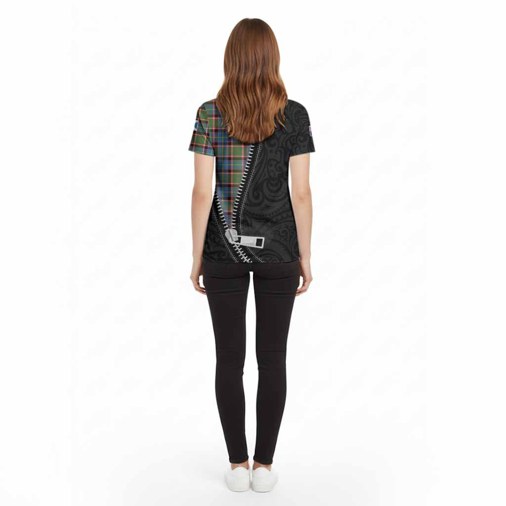 Aikenhead Tartan Cotton T-shirt New Zealand Pattern Unique Zipper Stylized