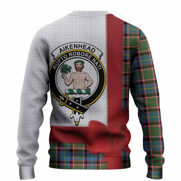 Aikenhead Tartan Crest Christmas Christmas Ugly Sweater Highland Cow Bagpipes Coquette Bow Style