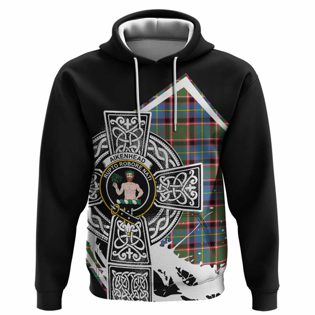 Aikenhead Tartan Crest Hoodie Scottish Celtic Cross Heritage