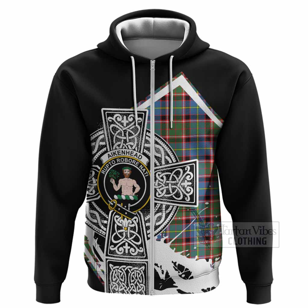 Aikenhead Tartan Crest Hoodie Scottish Celtic Cross Heritage