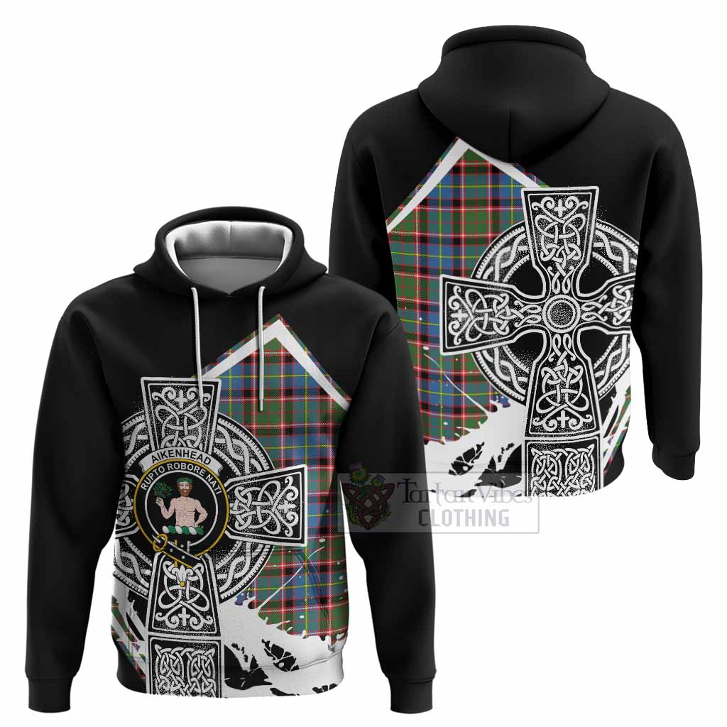 Aikenhead Tartan Crest Hoodie Scottish Celtic Cross Heritage