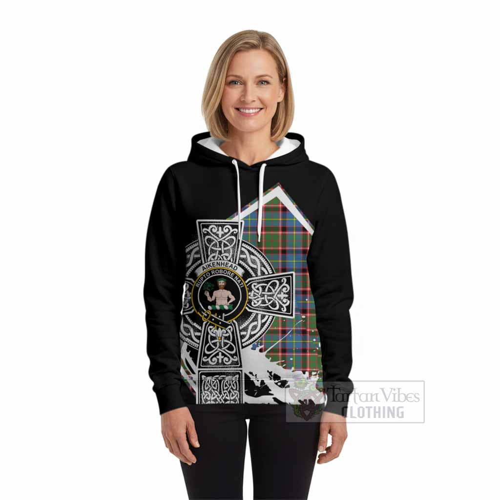 Aikenhead Tartan Crest Hoodie Scottish Celtic Cross Heritage