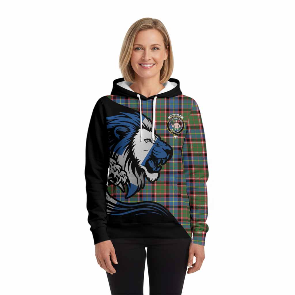 Aikenhead Tartan Crest Hoodie Scottish Golden Lions Wave Flow