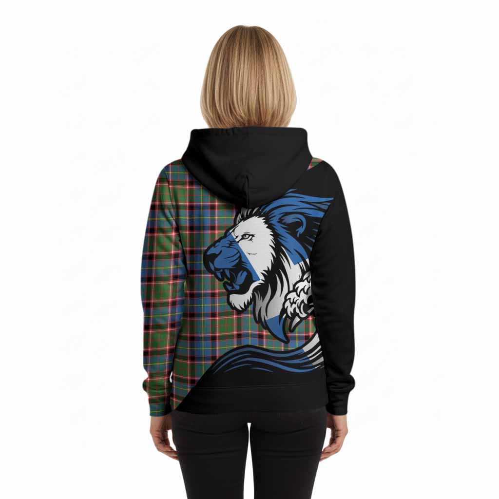 Aikenhead Tartan Crest Hoodie Scottish Golden Lions Wave Flow