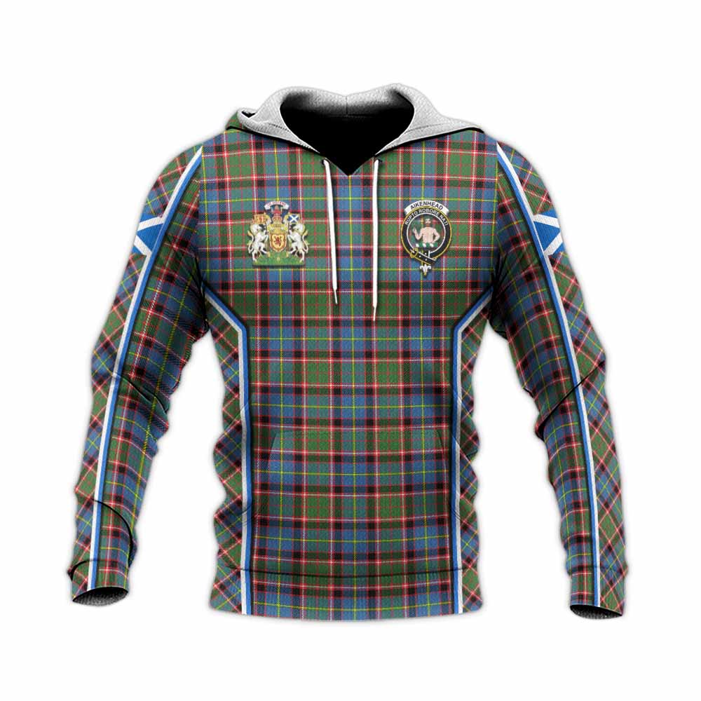 Aikenhead Tartan Crest Knitted Hoodie Scotland Coat of Arm Flag Style - Tartan Vibes Clothing