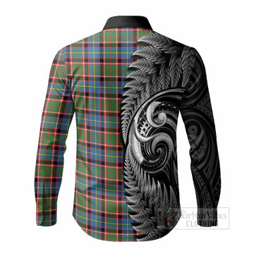Aikenhead Tartan Crest Long Sleeve Button Shirts With New Zealand Silver Fern Maori Koru