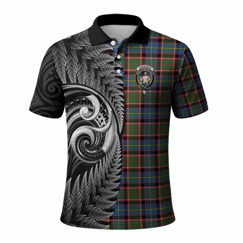 Aikenhead Tartan Crest Polo Shirt With New Zealand Silver Fern Maori Koru