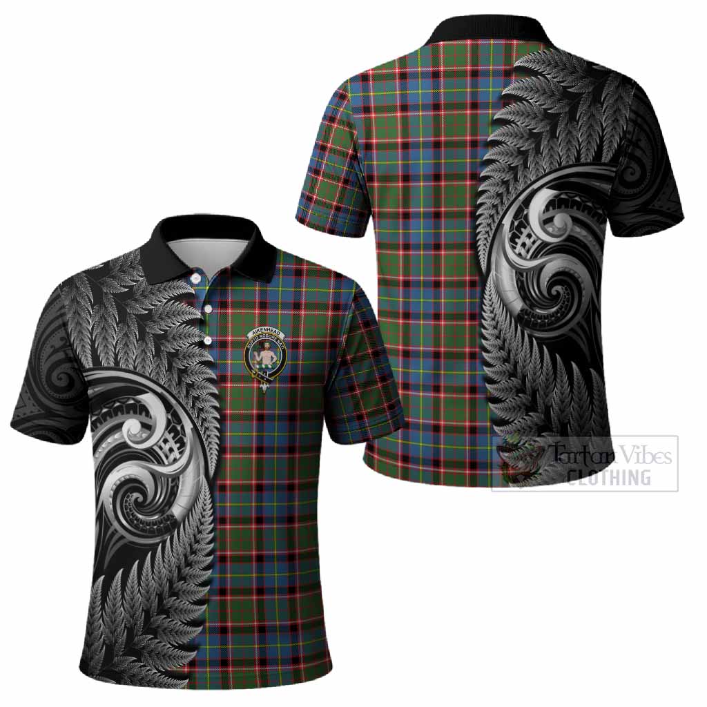 Aikenhead Tartan Crest Polo Shirt With New Zealand Silver Fern Maori Koru