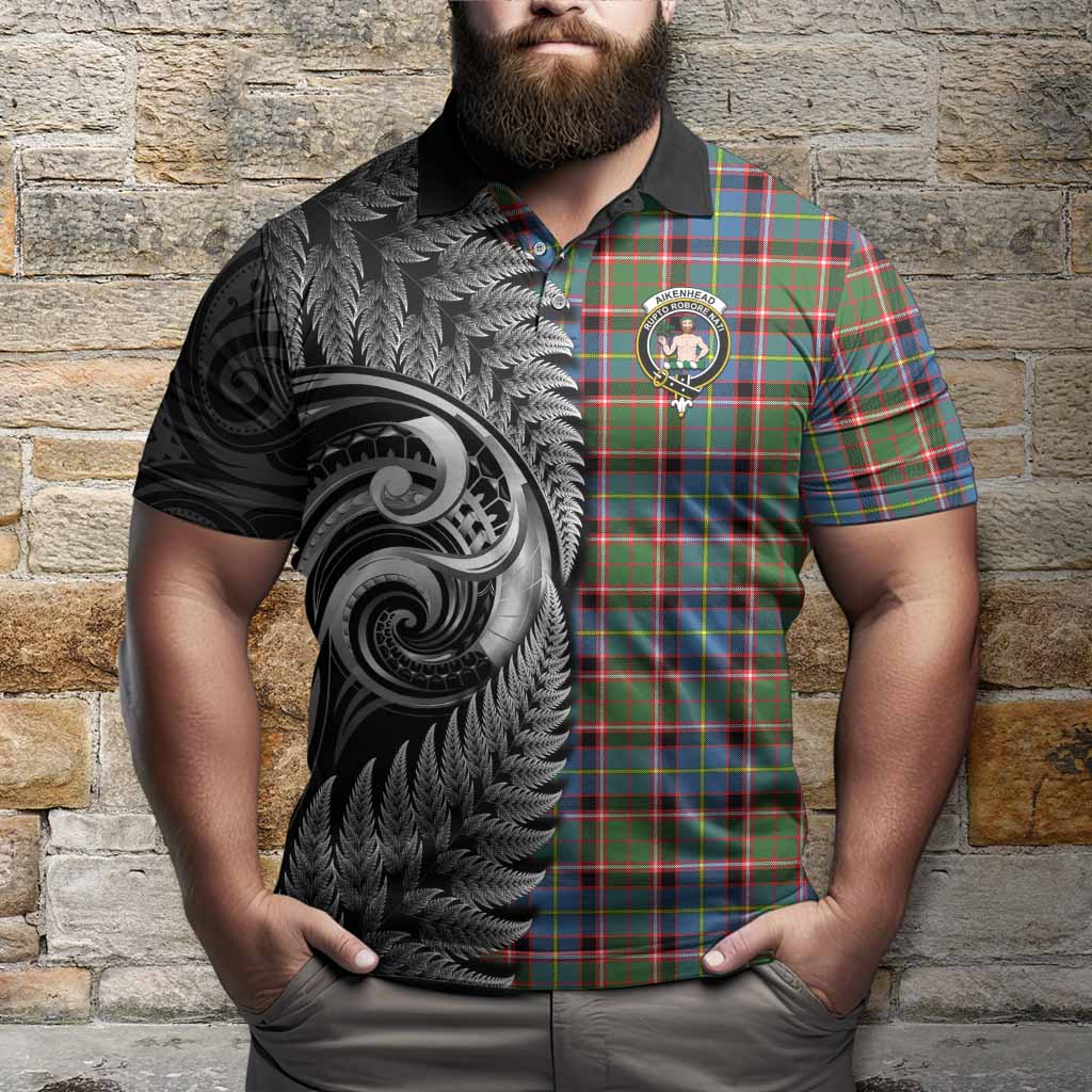 Aikenhead Tartan Crest Polo Shirt With New Zealand Silver Fern Maori Koru