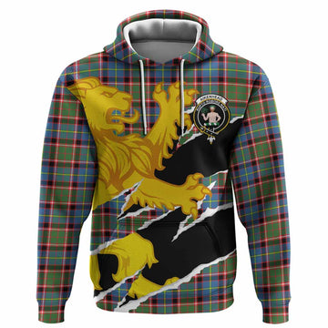 Aikenhead Tartan Crest Scottish Hoodie Heraldic Golden Lion