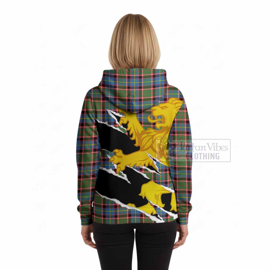 Aikenhead Tartan Crest Scottish Hoodie Heraldic Golden Lion