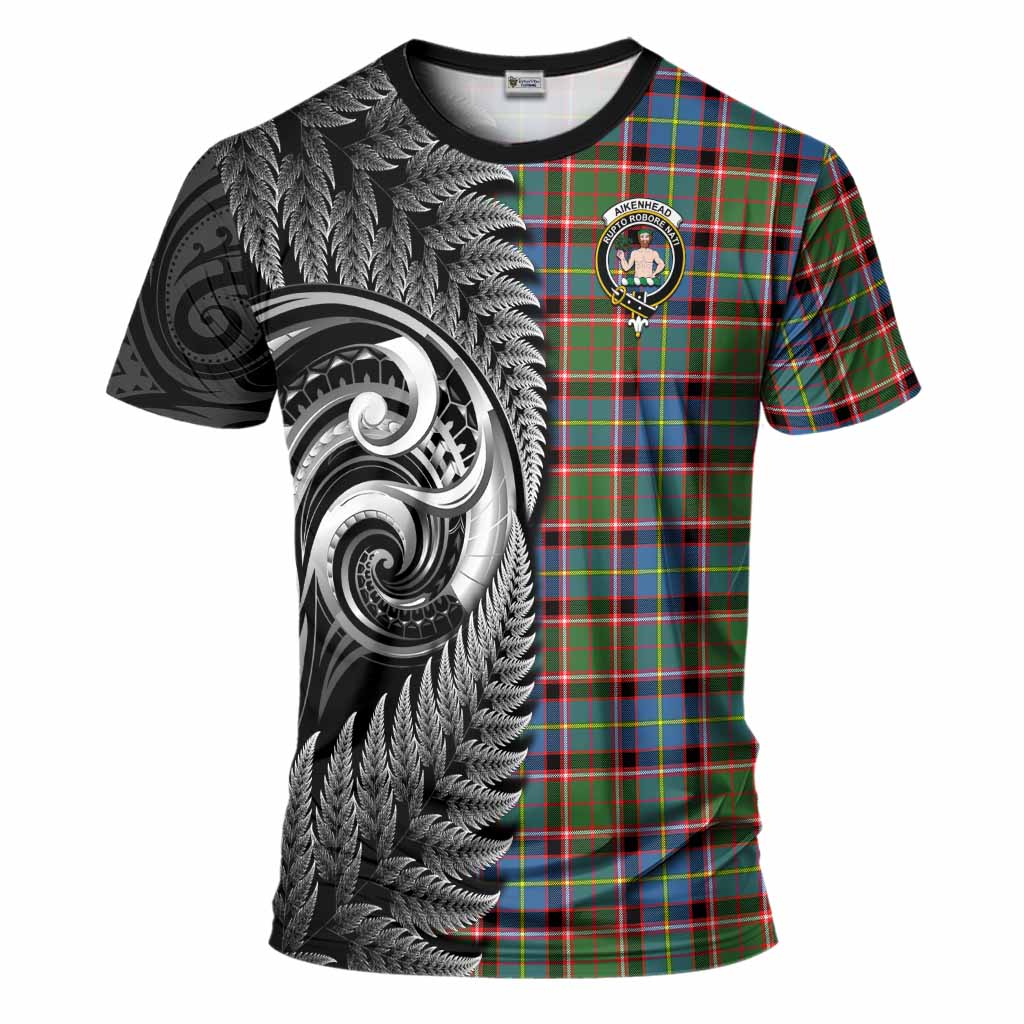 Aikenhead Tartan Crest T-Shirt With New Zealand Silver Fern Maori Koru