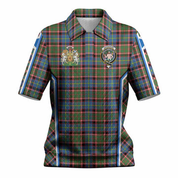 Aikenhead Tartan Crest Women’s Polo Sweater Top Scotland Coat of Arm Flag Style