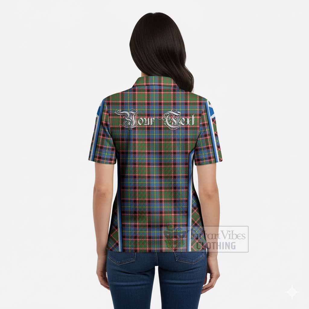Aikenhead Tartan Crest Women’s Polo Sweater Top Scotland Coat of Arm Flag Style