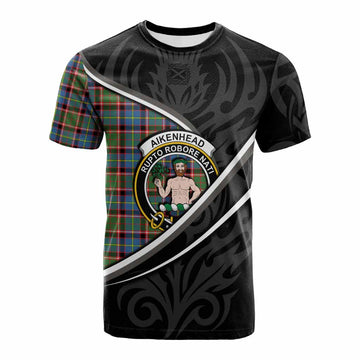 Aikenhead Tartan Family Crest Cotton T-shirt Celtic Scottish Thistle Floral - Tartan Vibes Clothing