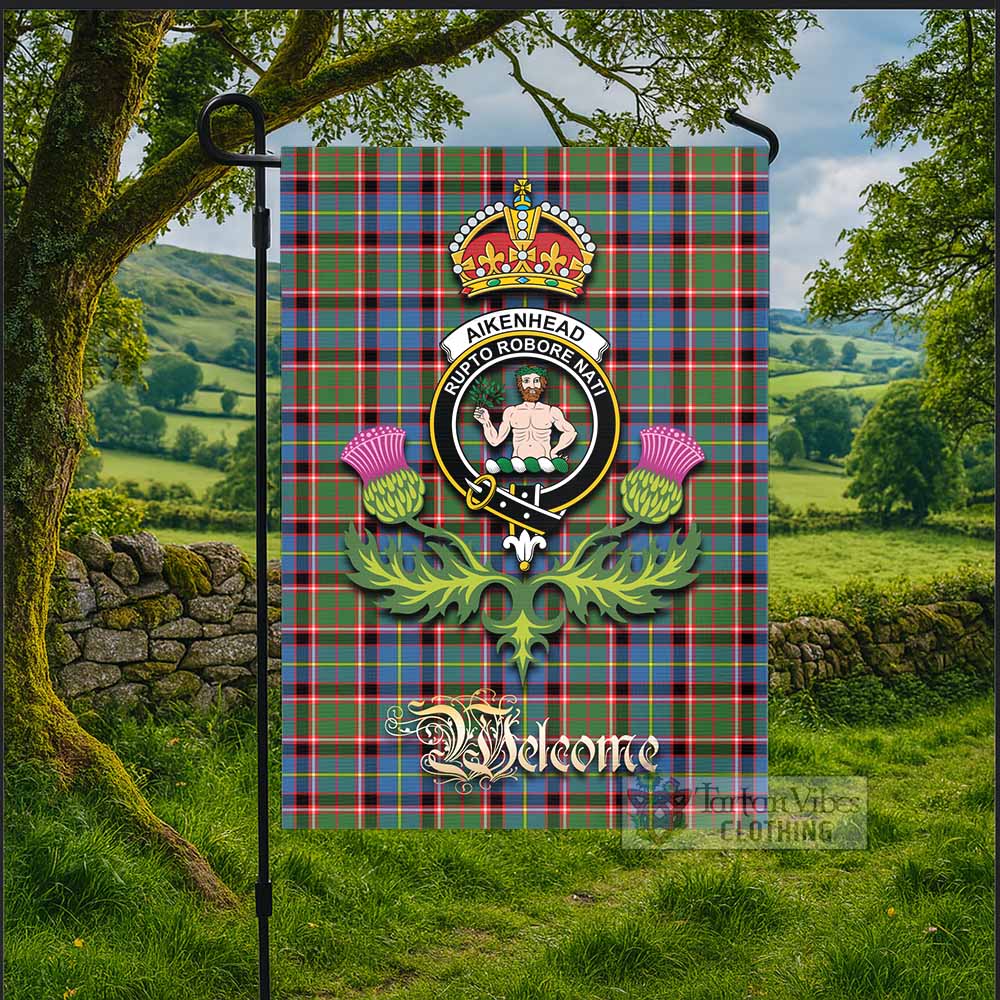 Aikenhead Tartan Family Crest Garden Flag Royal Thistle Welcome Style - Tartan Vibes Clothing