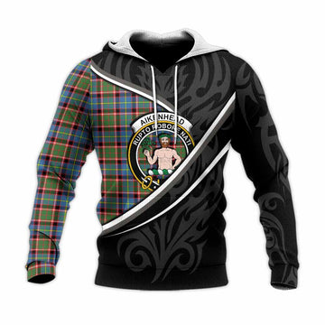 Aikenhead Tartan Family Crest Knitted Hoodie Celtic Scottish Thistle Floral - Tartan Vibes Clothing