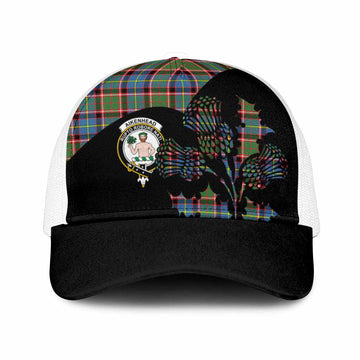 Aikenhead Tartan Family Crest Mesh Trucker Cap Scotland Thistle Floral Flag Style