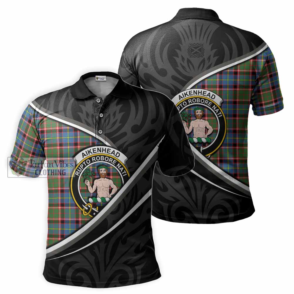 Aikenhead Tartan Family Crest Polo Shirt Celtic Scottish Thistle Floral - Tartan Vibes Clothing