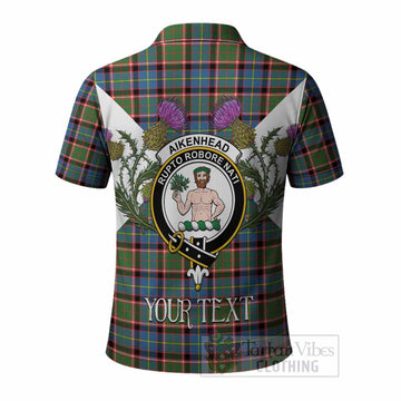 Aikenhead Tartan Family Crest Polo Shirt Scottish Burns Night Thistle Floral