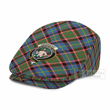 Aikenhead Tartan Flat Cap, Jeff Cap Cross Style with Family Crest
