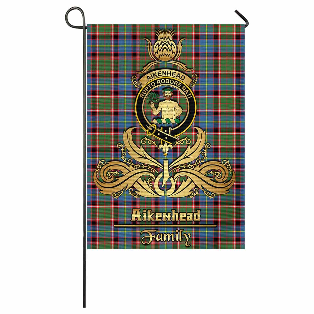 Aikenhead Tartan Garden Flag with Highland Thistle Cherish Family Crest Style - Tartan Vibes Clothing