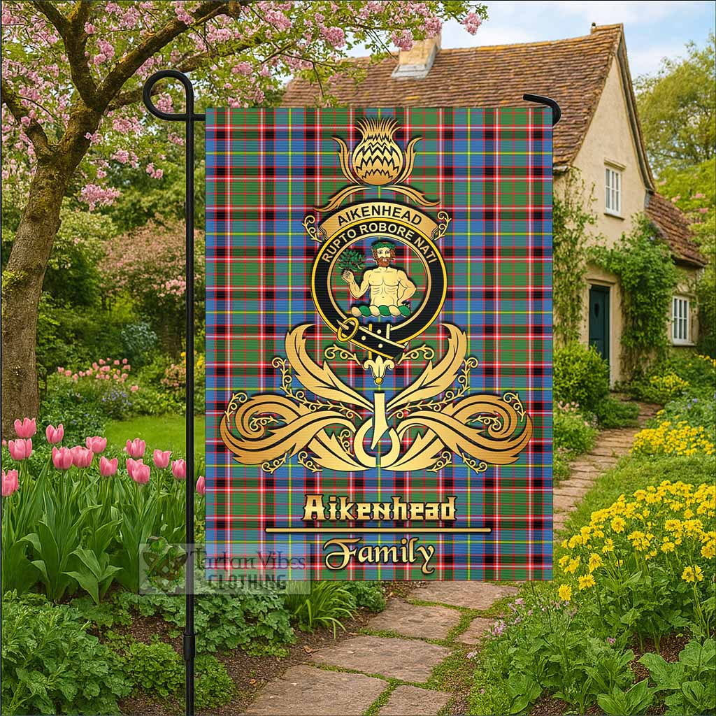 Aikenhead Tartan Garden Flag with Highland Thistle Cherish Family Crest Style - Tartan Vibes Clothing