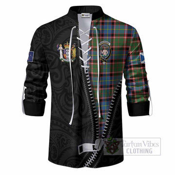 Aikenhead Tartan Ghillie Shirt New Zealand Pattern Unique Zipper Stylized