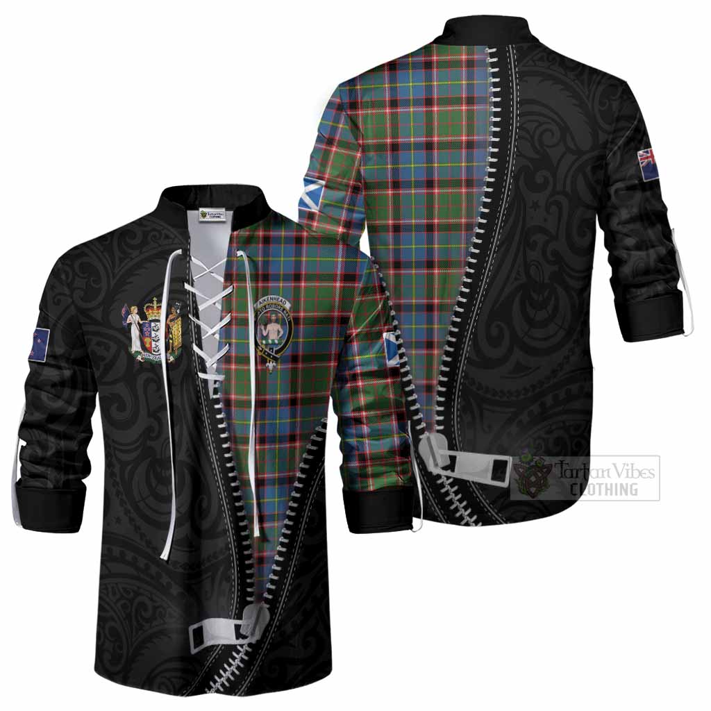 Aikenhead Tartan Ghillie Shirt New Zealand Pattern Unique Zipper Stylized
