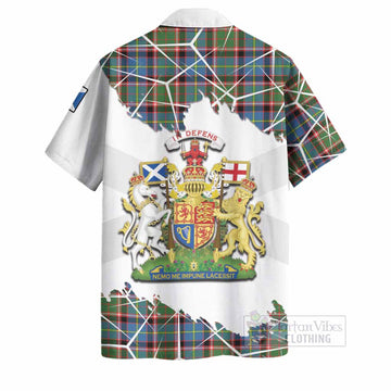 Aikenhead Tartan Hawaiian Shirt with Family Crest and Lion Rampant Grunge Style