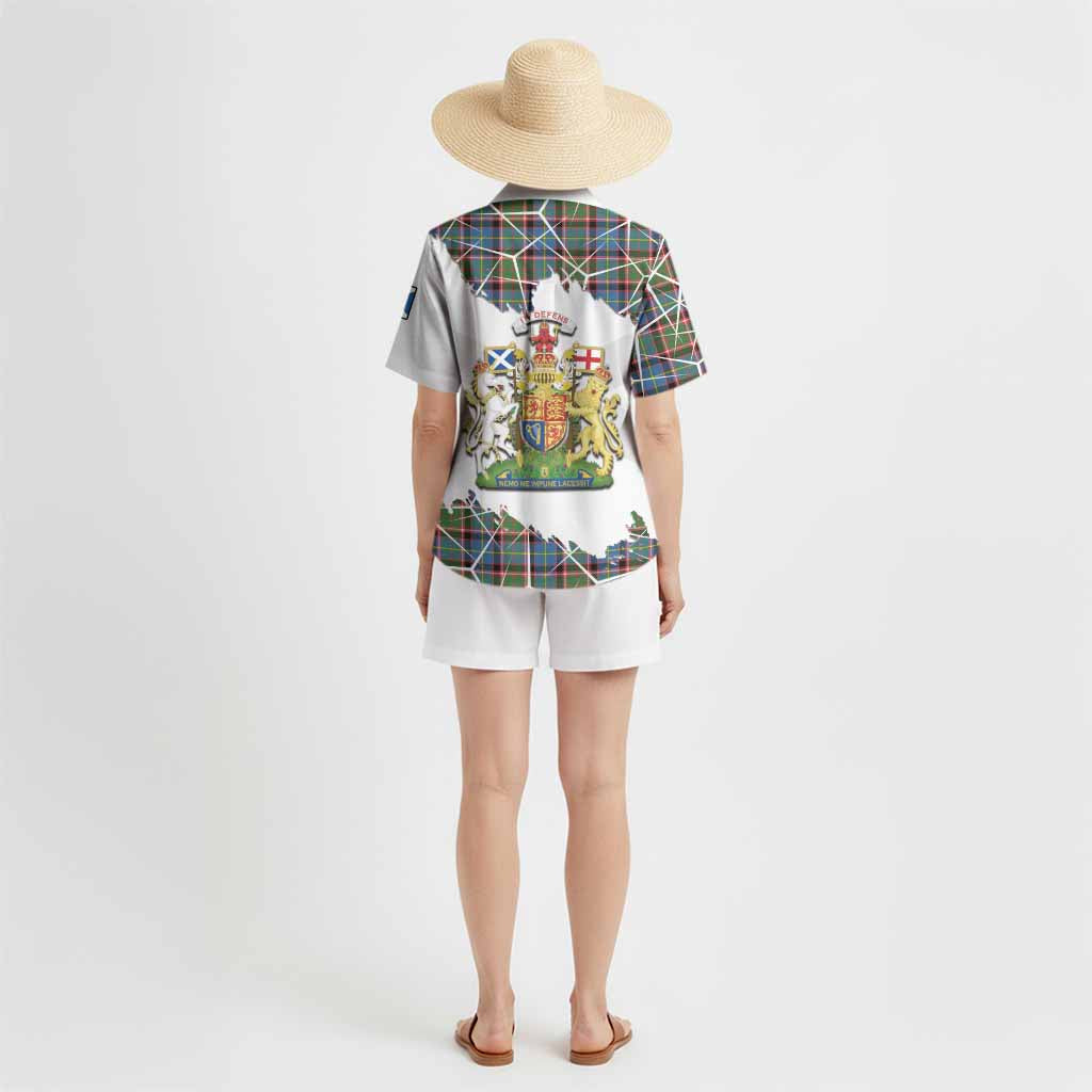 Aikenhead Tartan Hawaiian Shirt with Family Crest and Lion Rampant Grunge Style