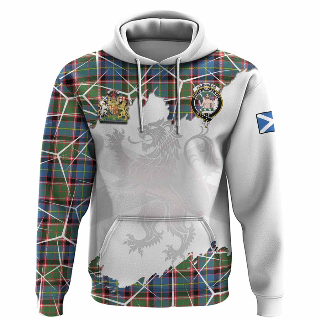 Aikenhead Tartan Hoodie with Family Crest and Lion Rampant Grunge Style