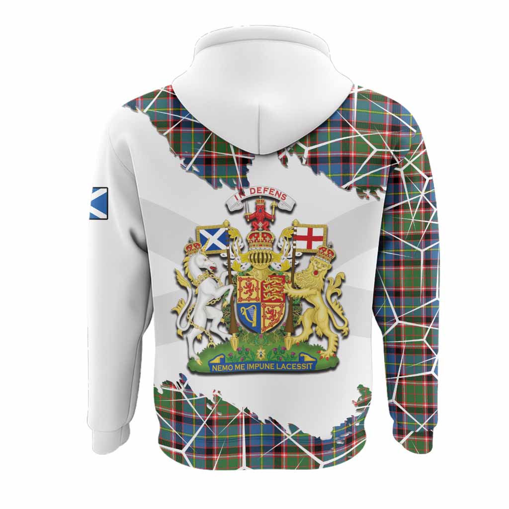 Aikenhead Tartan Hoodie with Family Crest and Lion Rampant Grunge Style